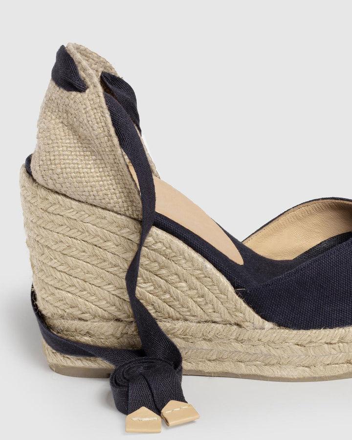 Castañer CASTAÑER | Alpargatas Chiara En Algodón Orgánico Cierre Mediante Lazada Y Cuña De 11cm Con Doble Plataforma. – Castañer