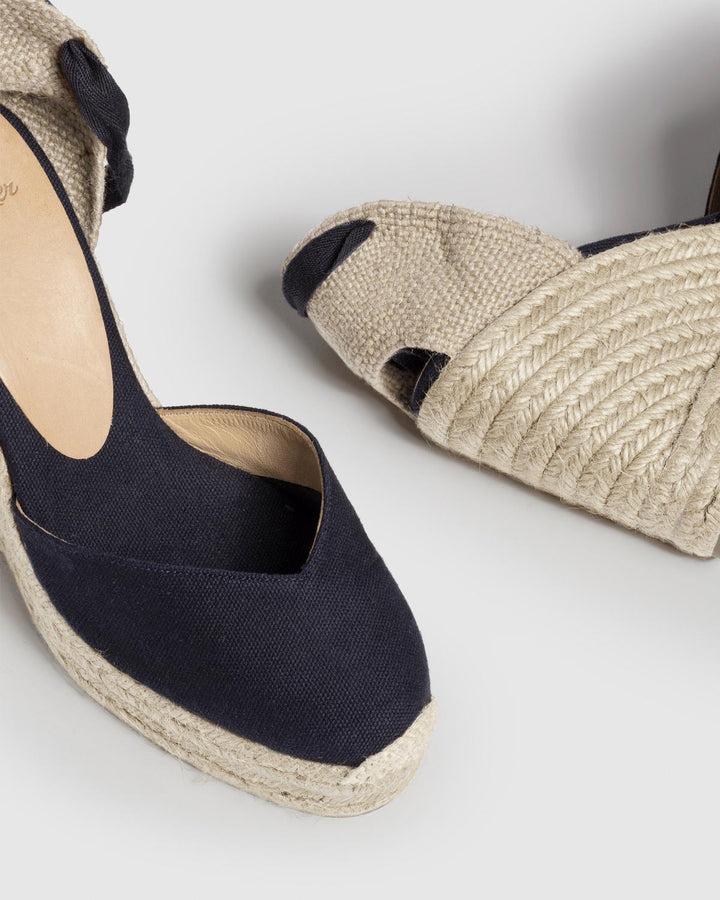 Castañer CASTAÑER | Alpargatas Chiara En Algodón Orgánico Cierre Mediante Lazada Y Cuña De 11cm Con Doble Plataforma. – Castañer