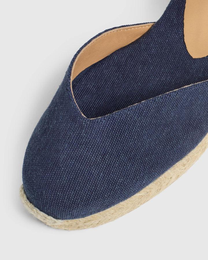 Castañer CASTAÑER | Alpargatas Chiarita En Algodón Acabado Lavado Cierre Lateral De Pulsera Con Hebilla Metálica Y Cuña De 7cm. – Castañer