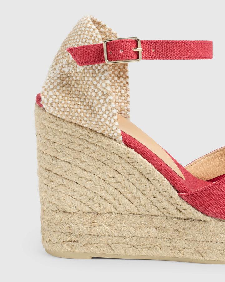 Castañer CASTAÑER | Alpargatas Chiarita En Algodón Acabado Lavado Cierre Lateral De Pulsera Con Hebilla Metálica Y Cuña De 9cm Con Doble Plataforma. – Castañer