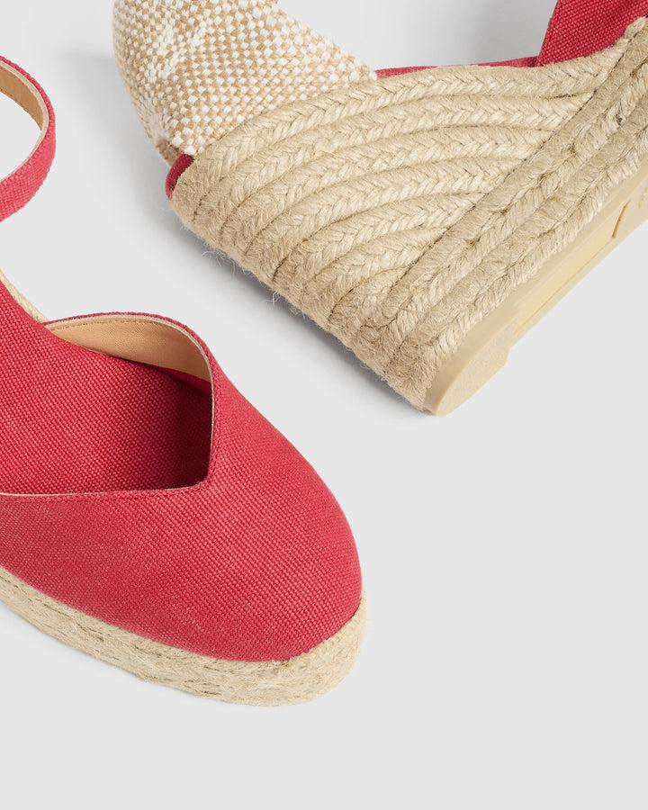 Castañer CASTAÑER | Alpargatas Chiarita En Algodón Acabado Lavado Cierre Lateral De Pulsera Con Hebilla Metálica Y Cuña De 9cm Con Doble Plataforma. – Castañer