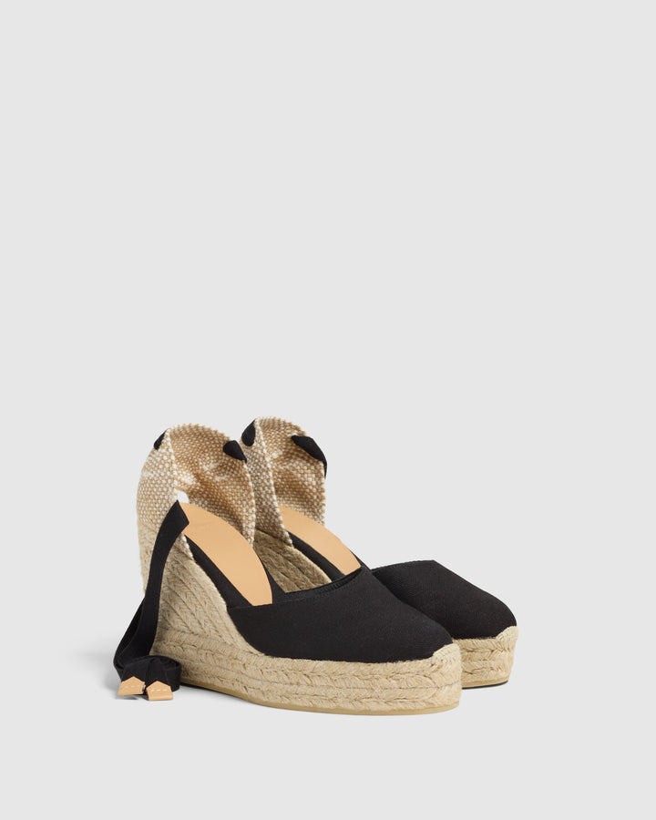 Castañer CASTAÑER ALPARGATAS CUÑA CARINA NEGRO MUJER – Castañer