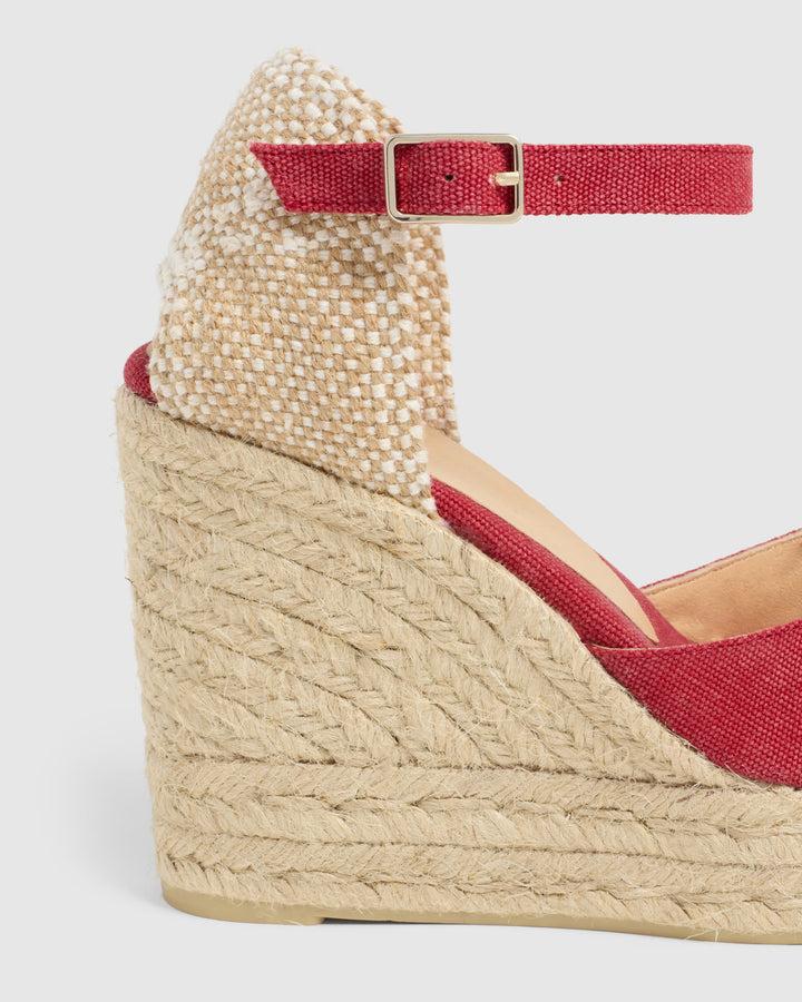 Castañer CASTAÑER ALPARGATAS CUÑA CAROL ROJO CARMÍN MUJER – Castañer