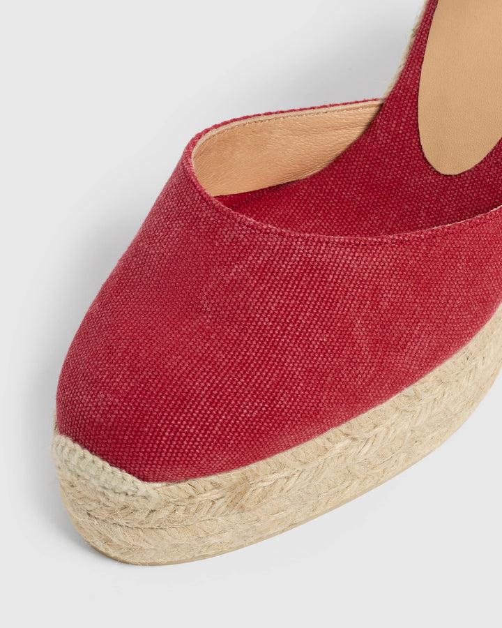 Castañer CASTAÑER ALPARGATAS CUÑA CAROL ROJO CARMÍN MUJER – Castañer