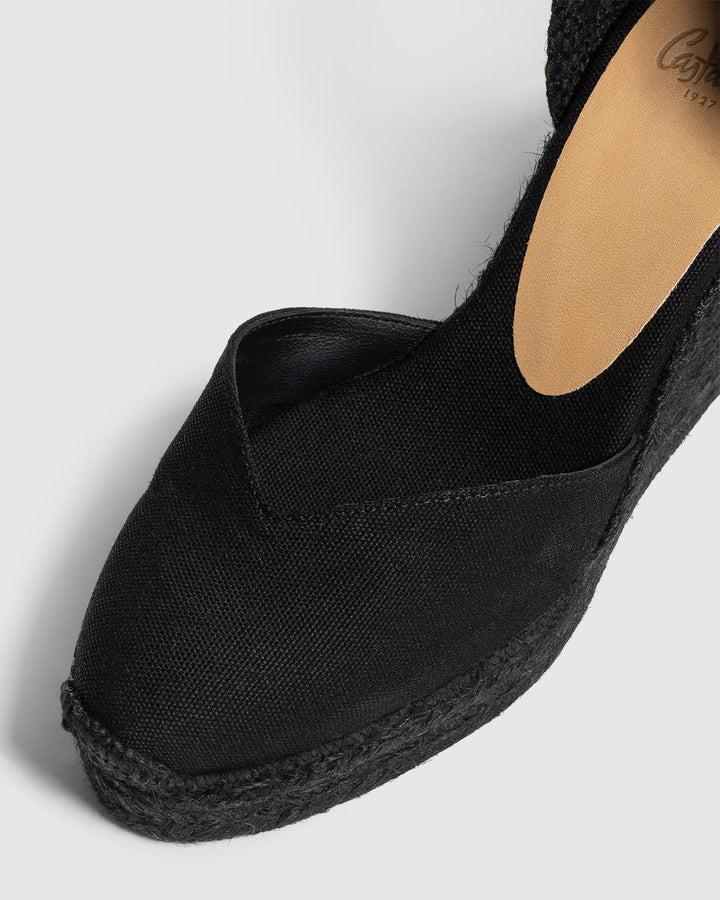 Castañer CASTAÑER ALPARGATAS CUÑA CHIARA NEGRO MUJER – Castañer