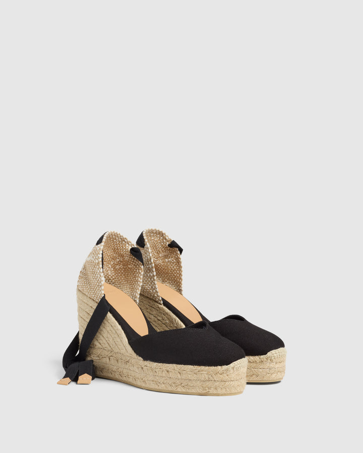 Castañer CASTAÑER ALPARGATAS CUÑA CHIARA NEGRO MUJER – Castañer