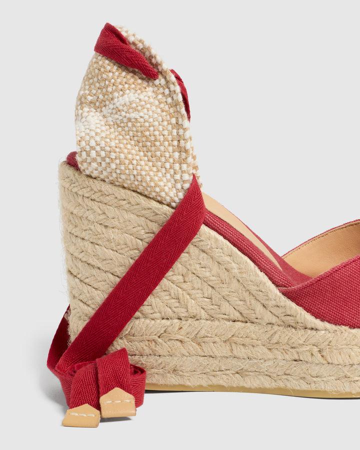 Castañer CASTAÑER ALPARGATAS CUÑA CHIARA ROJO CARMÍN MUJER – Castañer