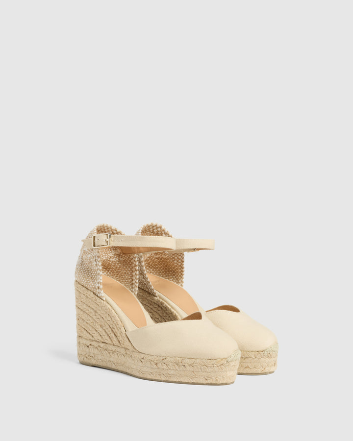 Castañer CASTAÑER ALPARGATAS CUÑA CHIARITA IVORY MUJER – Castañer
