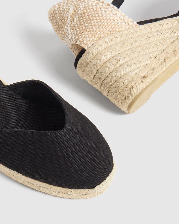 Castañer CASTAÑER ALPARGATAS CUÑA CHIARITA NEGRO MUJER – Castañer