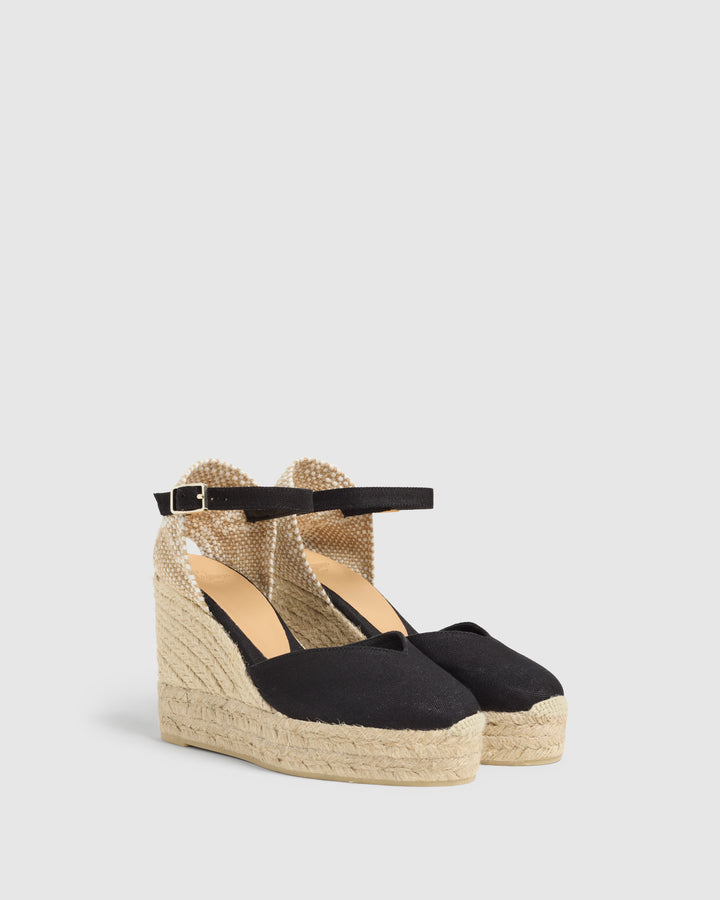 Castañer CASTAÑER ALPARGATAS CUÑA CHIARITA NEGRO MUJER – Castañer