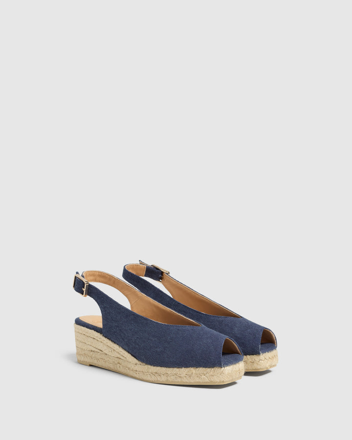 Castañer CASTAÑER | Alpargatas Dosalia en algodón acabado lavado yute a tono y cuña de 5cm. – Castañer