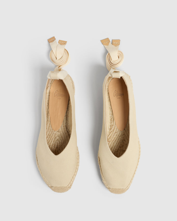 Castañer CASTAÑER | Alpargatas Gea En Algodón Acabado Lavado Cierre Mediante Lazada Y Altura De 2cm. – Castañer