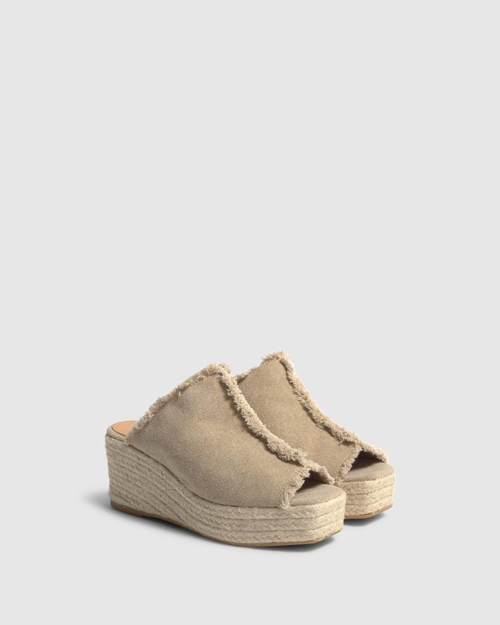 Castañer CASTAÑER | Alpargatas Zueco Queral Elaborada En Lona De Algodón Yute En Color Natural Y Cuña De 6cm. – Castañer