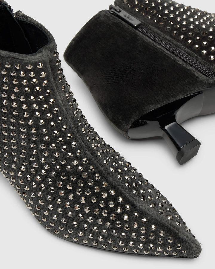 Castañer CASTAÑER | Botín Cerrada Terciopelo PLOMO OTILIA/243 – Castañer