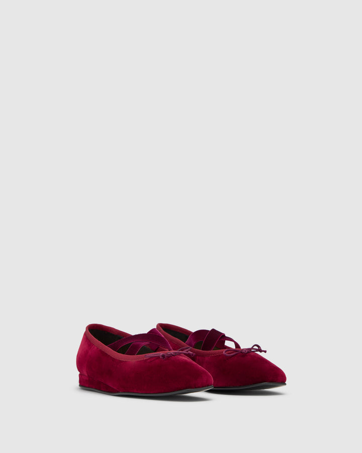 Castañer CASTAÑER | Cuña Cerrada Terciopelo GRANATE GLADIS/243 – Castañer