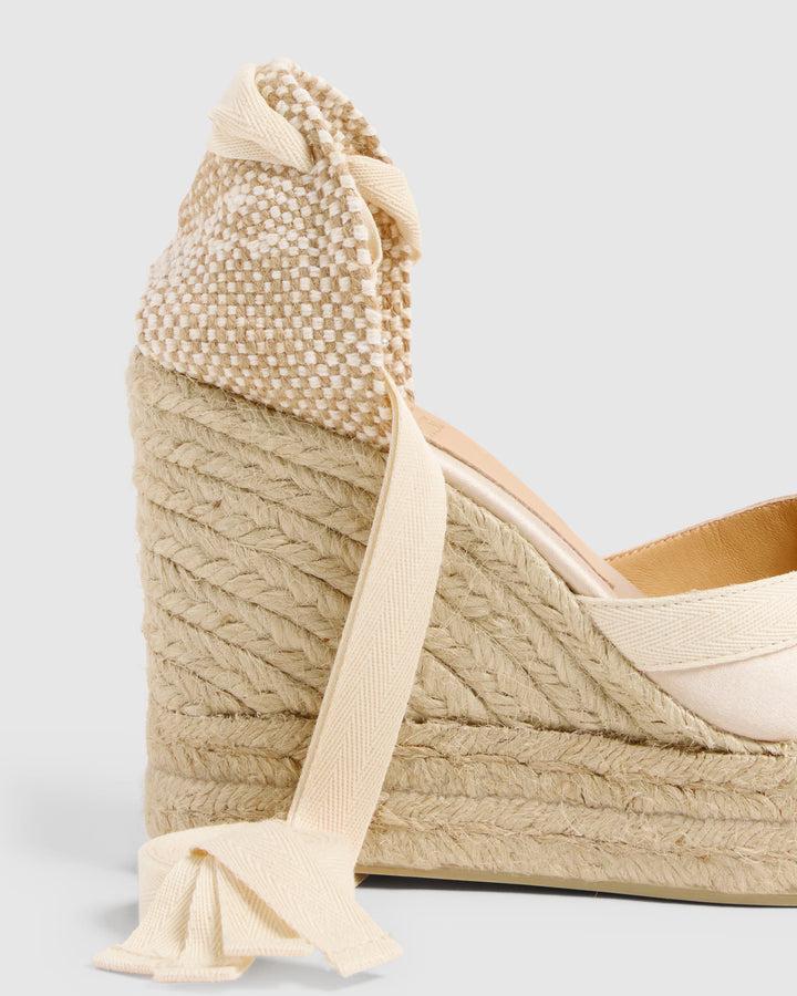 Castañer CASTAÑER | Diseñada Por 'Casilda Se Casa' Para Castañer. Las Alpargatas Carmen En Raso Cuña De 11cm Y Doble Plataforma