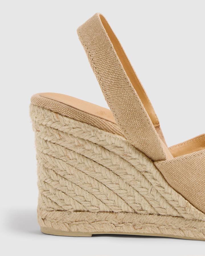 Castañer CASTAÑER | Sandalias Brisa En Algodón Orgánico Acabado Lavado Y Cuña De 9cm. – Castañer