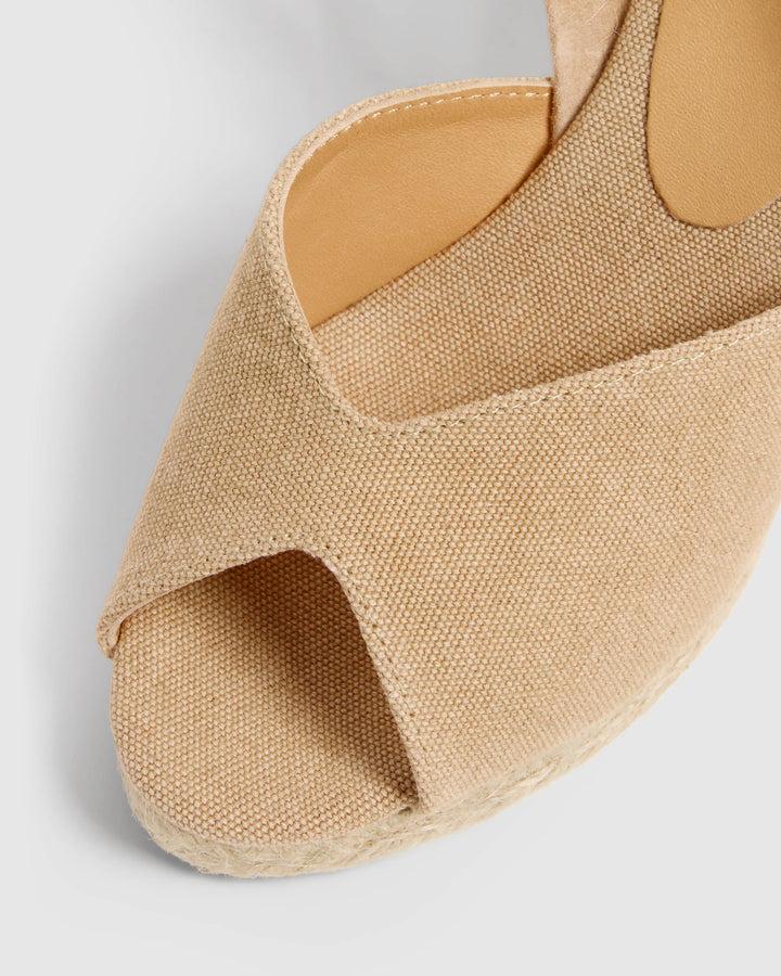 Castañer CASTAÑER | Sandalias Brisa En Algodón Orgánico Acabado Lavado Y Cuña De 9cm. – Castañer