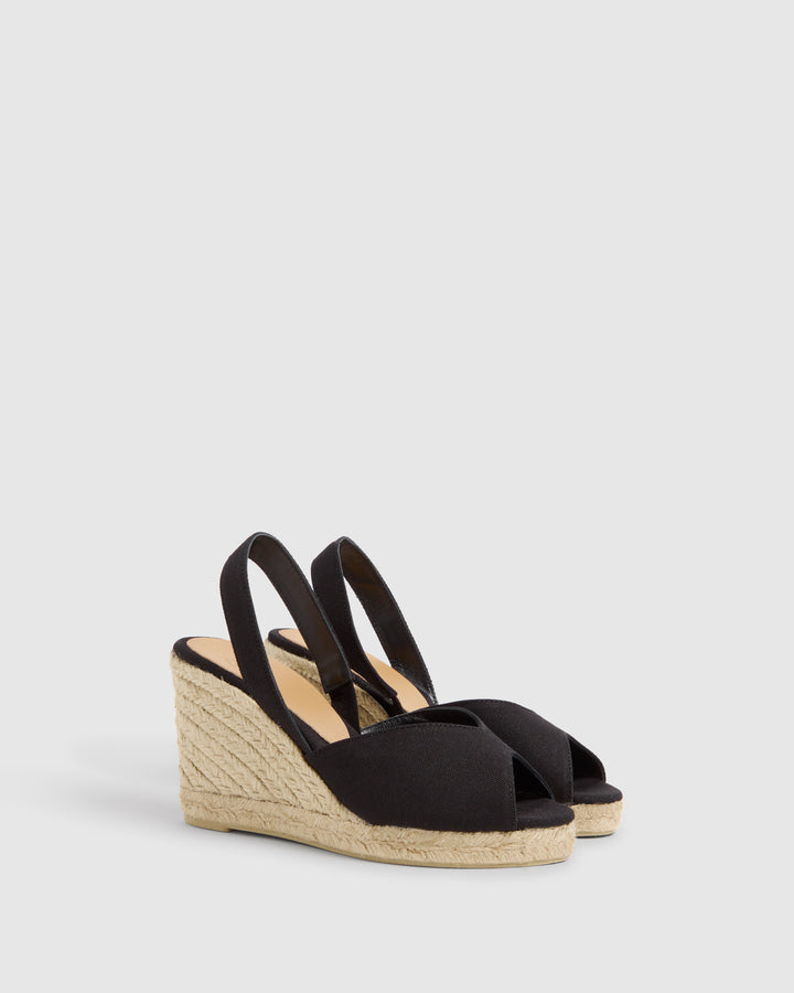 Castañer CASTAÑER | Sandalias Brisa en algodón orgánico y cuña de 9cm. – Castañer