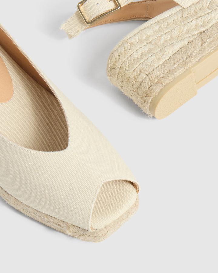 Castañer CASTAÑER SANDALIAS CUÑA DOSALIA IVORY MUJER – Castañer