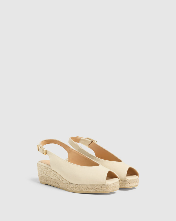 Castañer CASTAÑER SANDALIAS CUÑA DOSALIA IVORY MUJER – Castañer