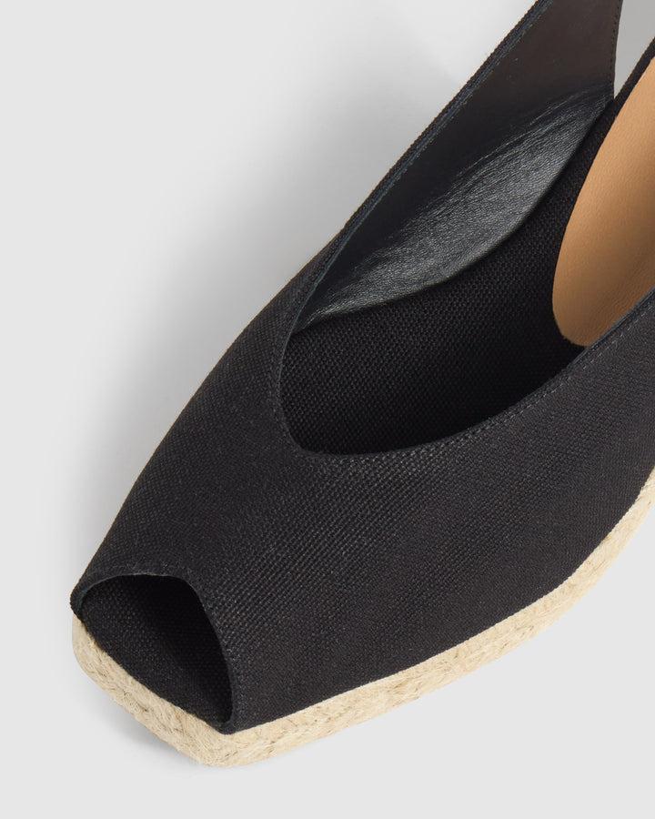 Castañer CASTAÑER SANDALIAS CUÑA DOSALIA NEGRO MUJER – Castañer