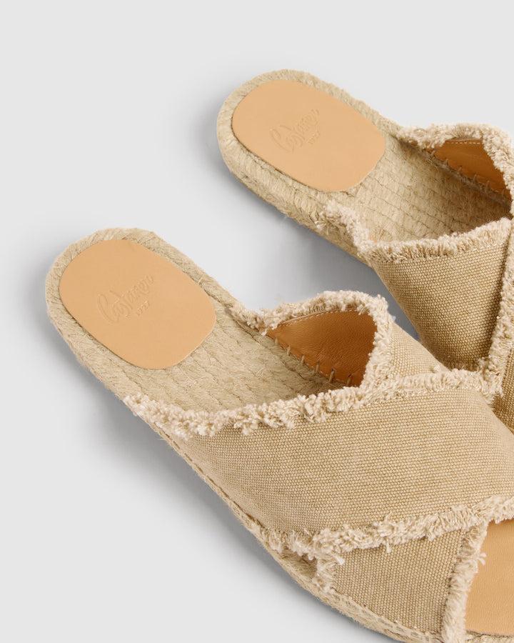 Castañer CASTAÑER SANDALIAS PLANAS PALMERA SAND MUJER – Castañer