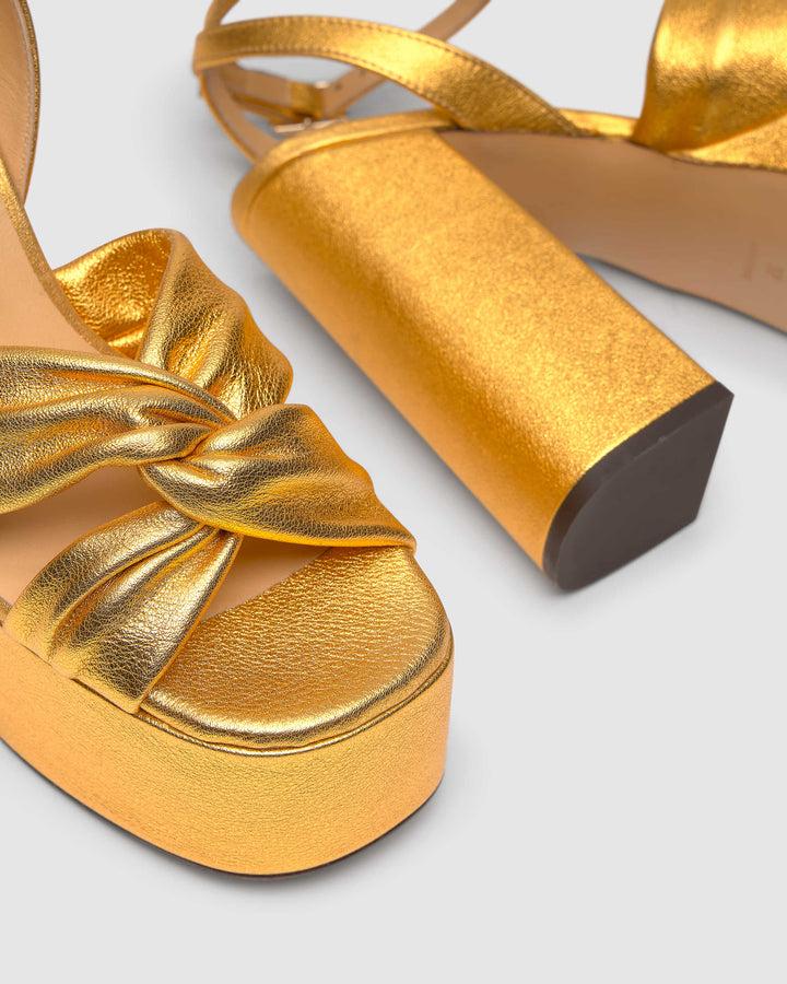 Castañer CASTAÑER | Tacón Abierta Napa ORO FARA/244 – Castañer