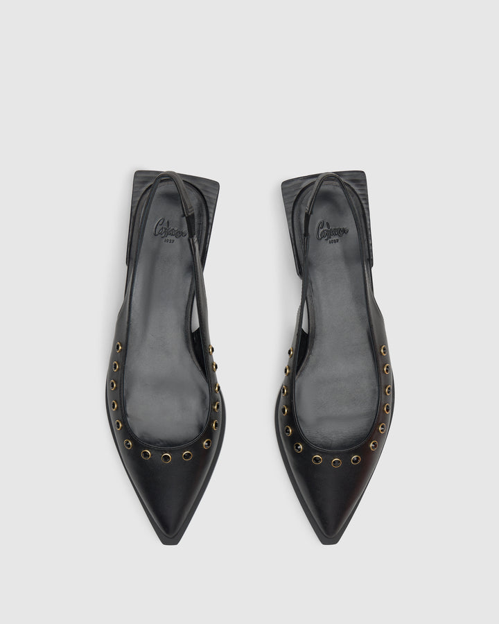 Castañer CASTAÑER | Tacón Cerrada Napa NEGRO PALMA STUDS/250 – Castañer