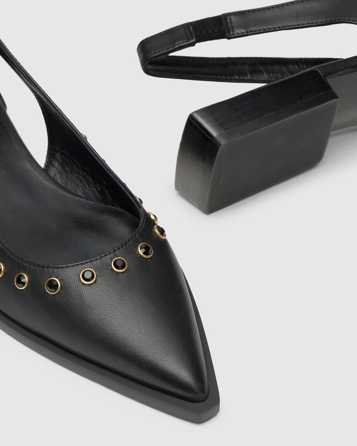 Castañer CASTAÑER | Tacón Cerrada Napa NEGRO PALMA STUDS/250 – Castañer