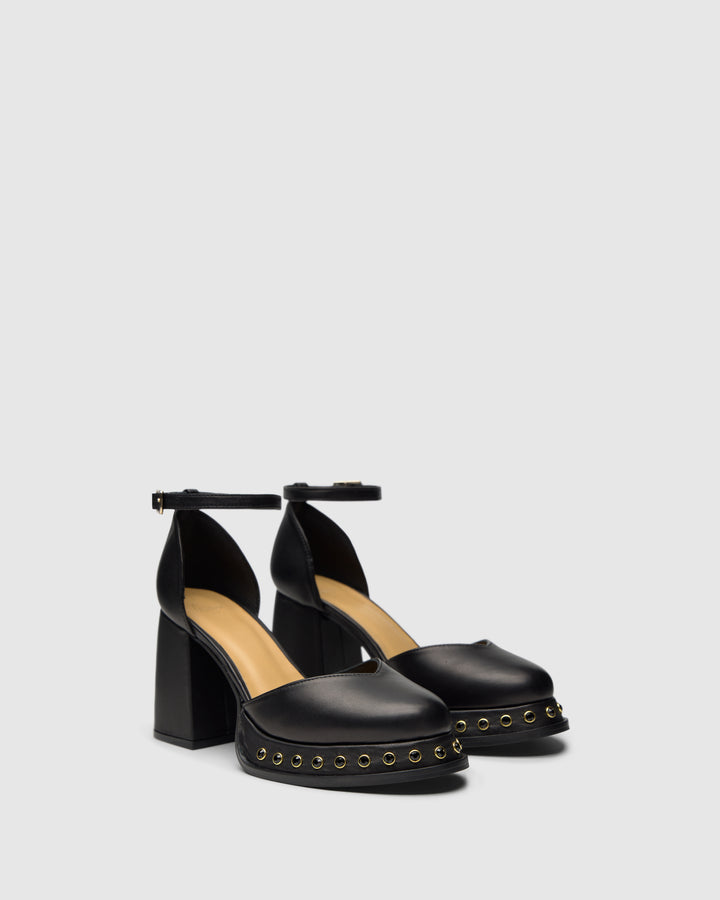 Castañer CASTAÑER | Tacón Cerrada Napa NEGRO VARLOT STUDS/250 – Castañer