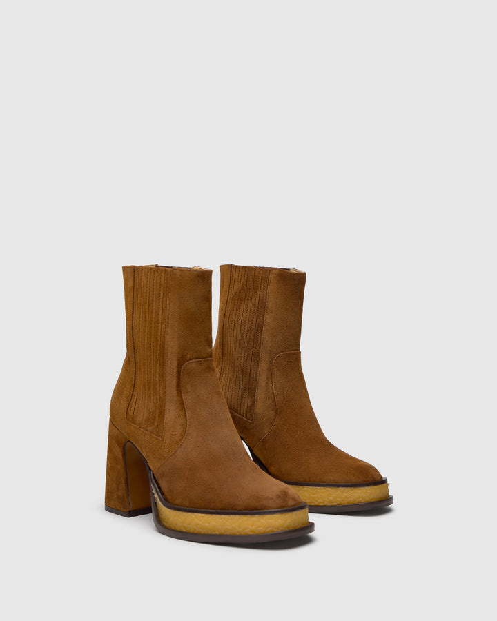 Castañer CASTAÑER | Tacón Cerrada Serraje CUERO BLUEBELL/186 – Castañer