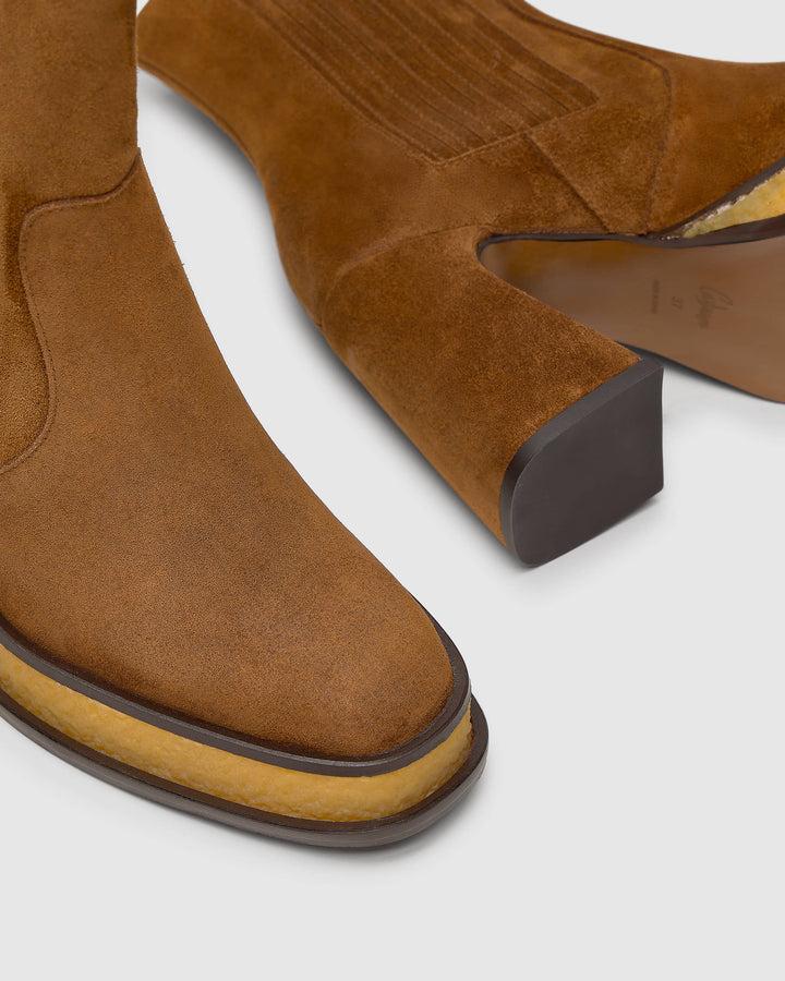 Castañer CASTAÑER | Tacón Cerrada Serraje CUERO BLUEBELL/186 – Castañer