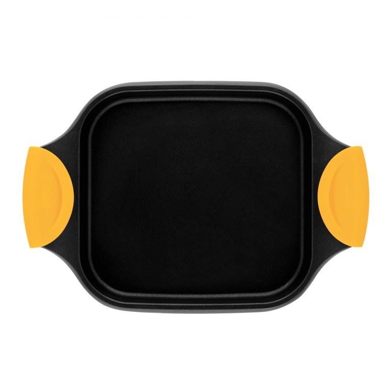 Castey Asador Bandeja Castey Classic Antiadherente De Aluminio Fundido Con Asas Desmontables De Silicona Amarillo – Vitro Gas