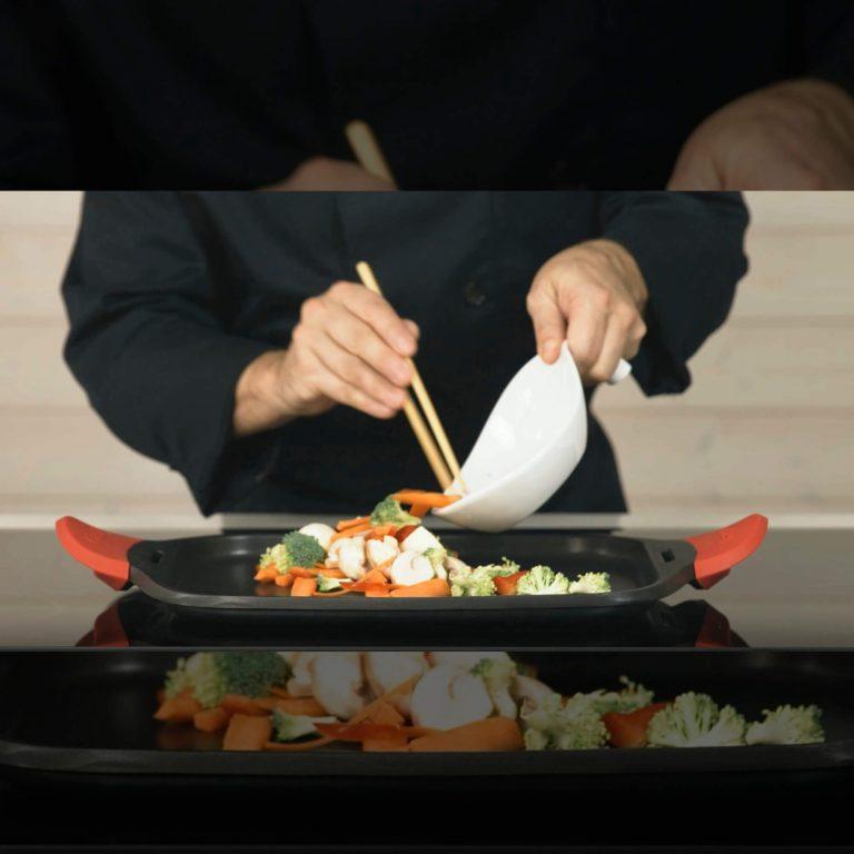 Castey Asador Bandeja Castey Induction Antiadherente De Aluminio Fundido Con Asas Integradas De Silicona