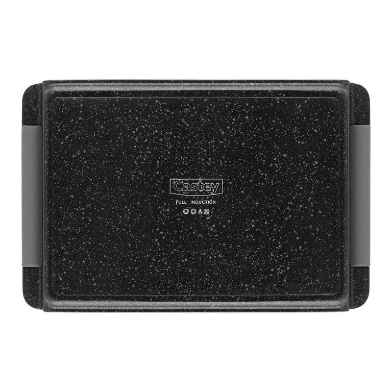 Castey Asador Bandeja Castey Vulcano De Aluminio Fundido Con Antiadherente Con Relieve Y Asas Integradas De Silicona – Full Induction