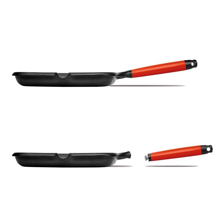 Castey Asador Castey Induction Antiadherente De Aluminio Fundido Con Mango Desmontable