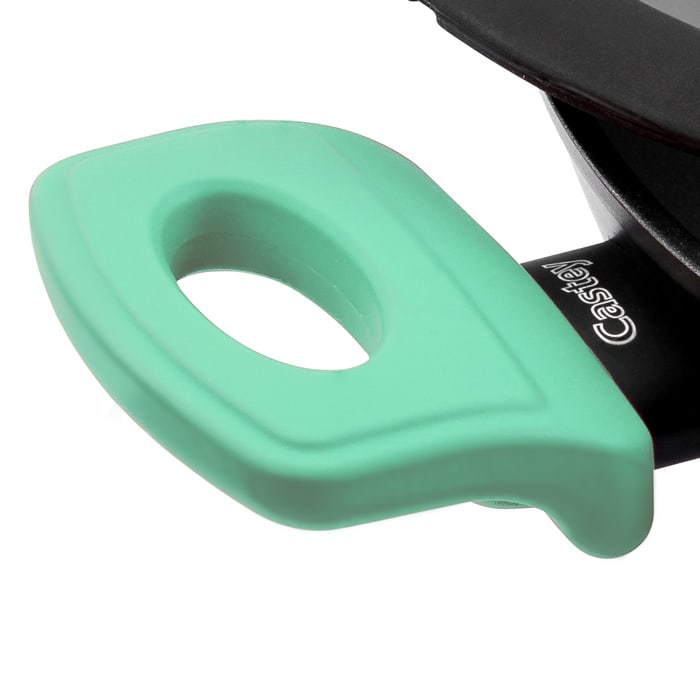 Castey Cacerola Alta Castey Aquamarine De Aluminio Forjado Con Tapadera Con Aro Inoxidable Y Antiadherente Libre PFOA