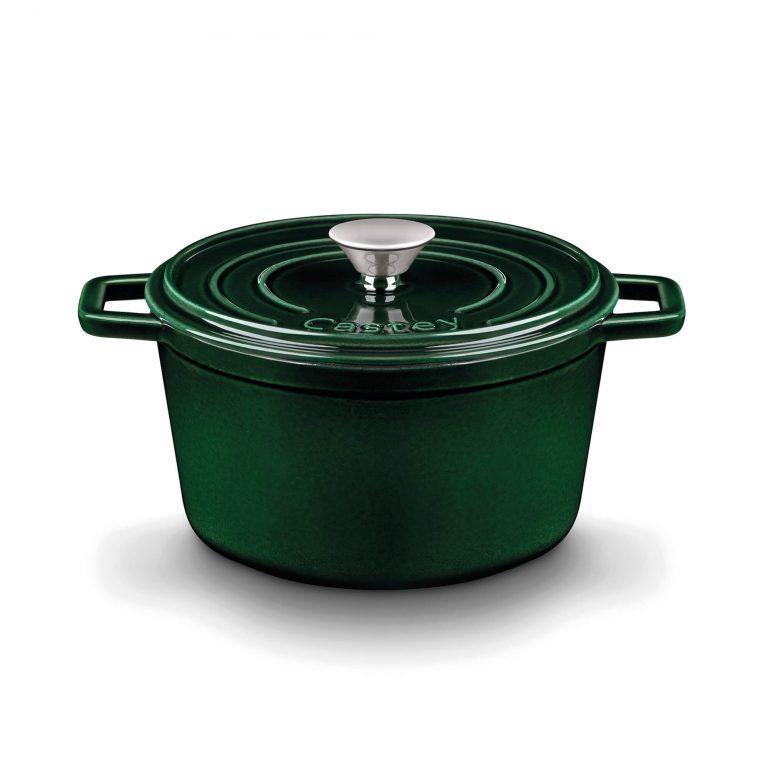 Castey Cacerola Alta Castey Cocotte de Hierro Fundido Esmaltado con Tapadera (Colección Jade)