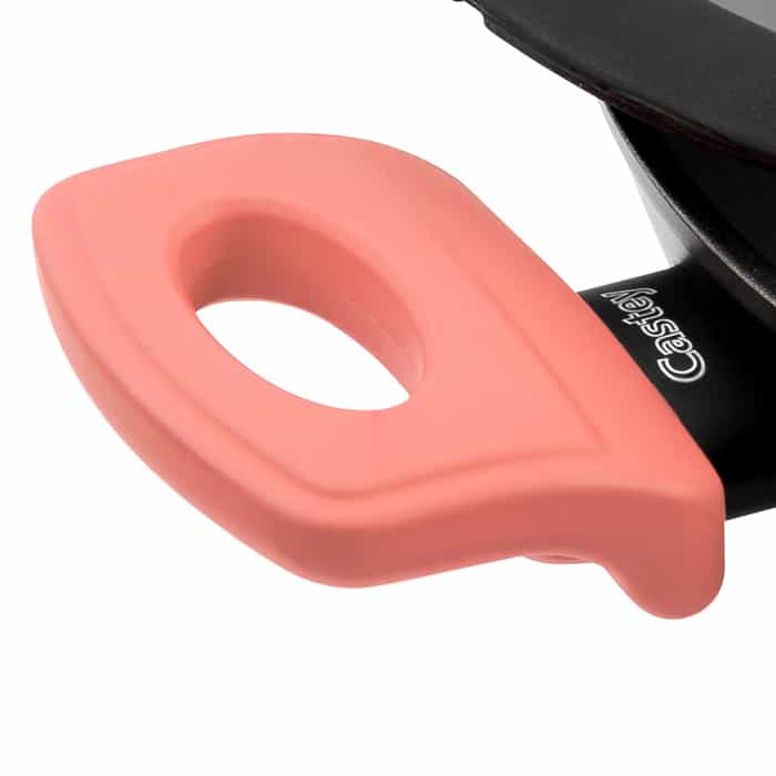 Castey Cacerola Alta Castey Coral De Aluminio Forjado Con Tapadera Con Aro Inoxidable Y Antiadherente Libre PFOA