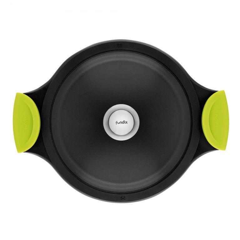 Castey Cacerola Alta Castey Fundix Antiadherente De Aluminio Fundido Con Tapadera Y Asas Desmontables De Silicona Kiwi