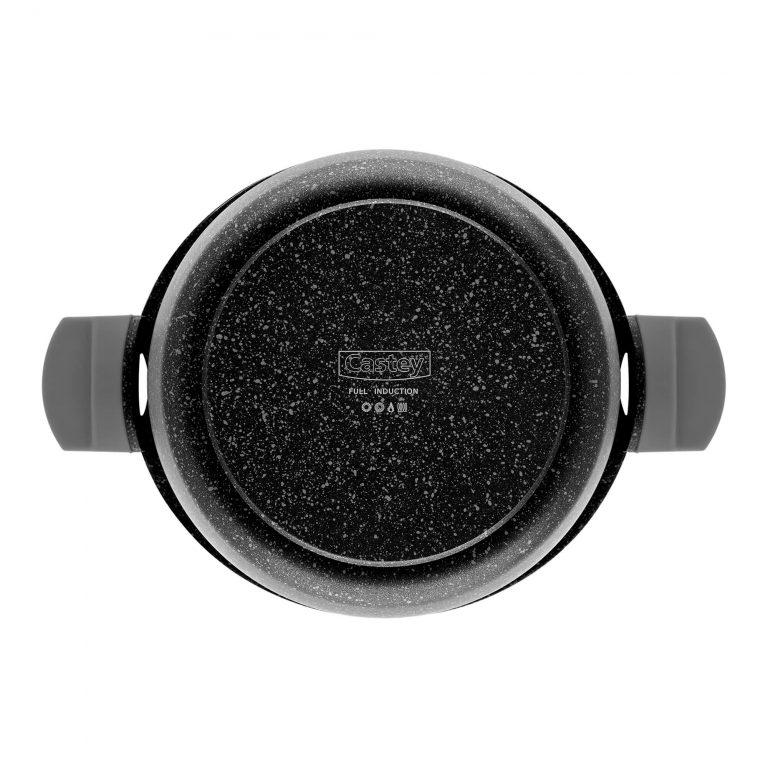 Castey Cacerola Alta Castey Vulcano De Aluminio Fundido Con Antiadherente Con Relieve Tapadera Y Asas Integradas De Silicona – Full Induction