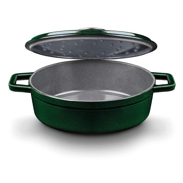 Castey Cacerola Baja Castey Cocotte De Hierro Fundido Esmaltado Con Tapadera (Colección Jade)