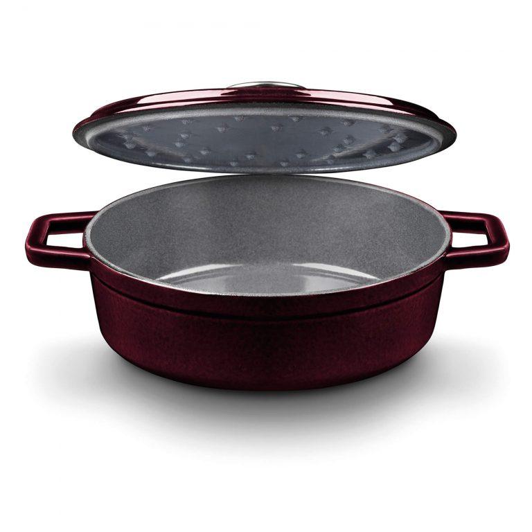 Castey Cacerola Baja Castey Cocotte De Hierro Fundido Esmaltado Con Tapadera (Colección Purple Sapphire)