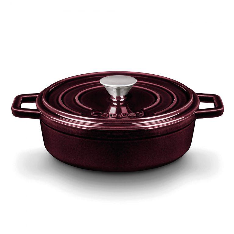 Castey Cacerola Baja Castey Cocotte de Hierro Fundido Esmaltado con Tapadera (Colección Purple Sapphire)