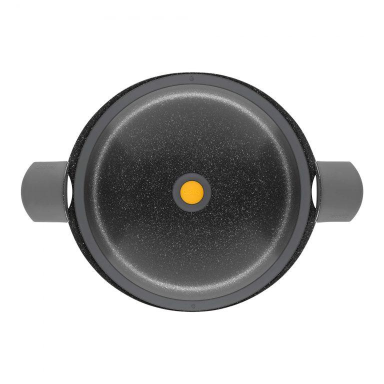 Castey Cacerola Baja Castey Vulcano De Aluminio Fundido Con Antiadherente Con Relieve Tapadera Y Asas Integradas De Silicona – Full Induction