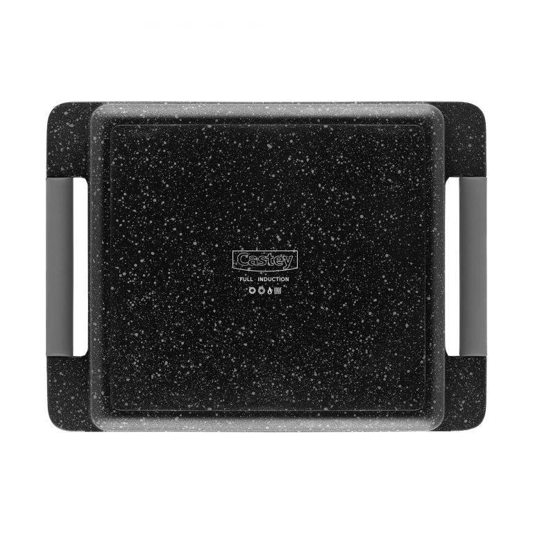 Castey Cacerola De Horno Castey Vulcano De Aluminio Fundido Con Antiadherente Con Relieve Y Asas Integradas De Silicona – Full Induction