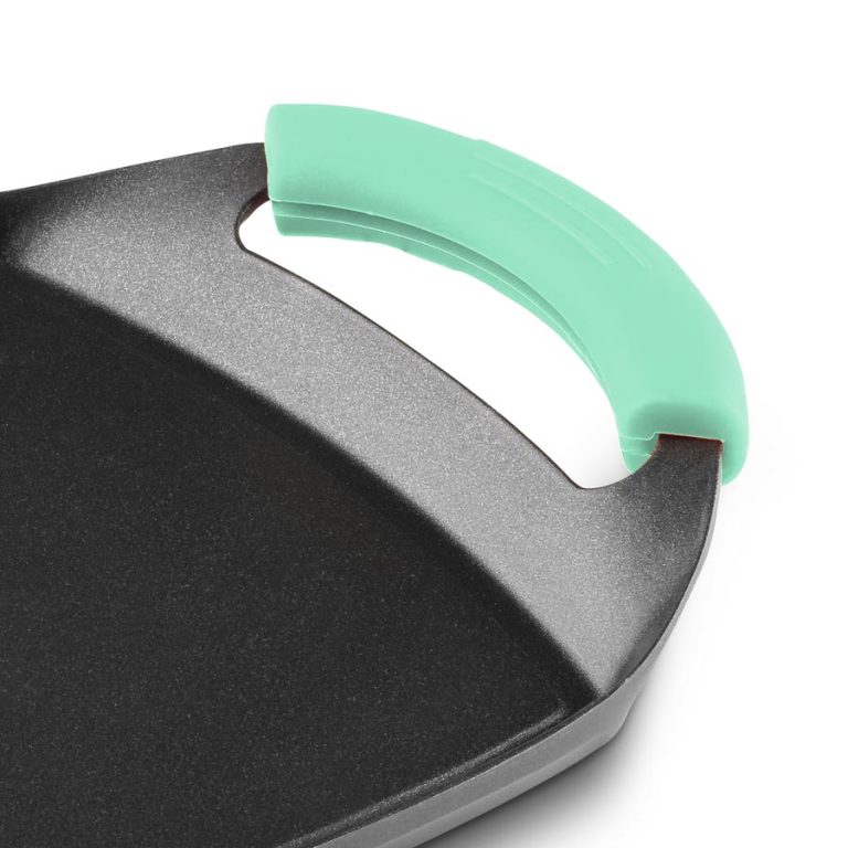 Castey Plancha De Asar Castey Aquamarine De Aluminio Fundido Con Antiadherente Libre PFOA