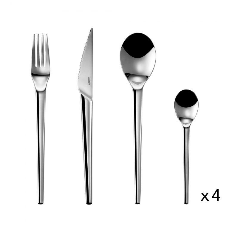 Castey Set Básico de Cubiertos de Mesa – Para 4 Personas – 16 Piezas