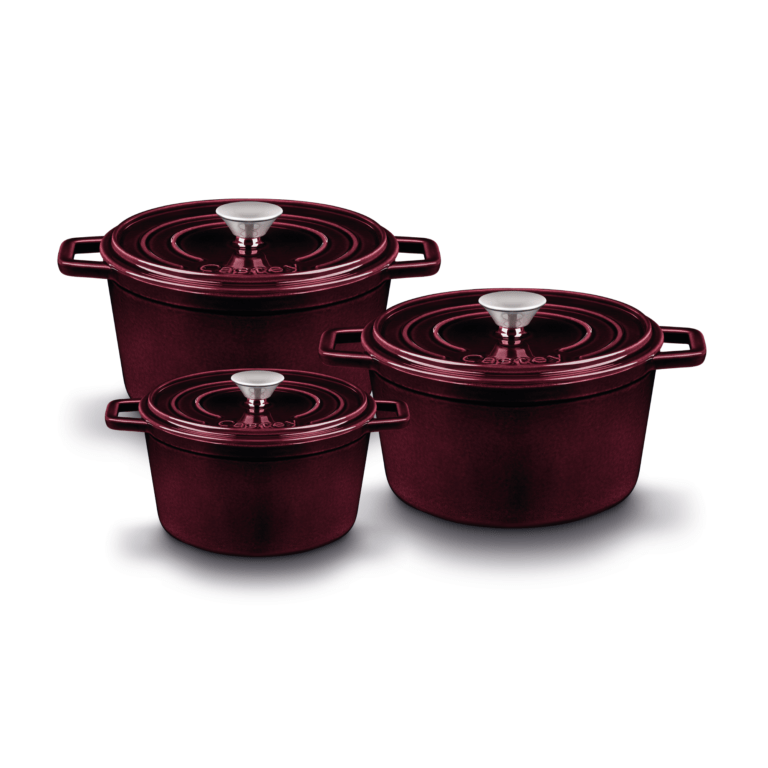 Castey Set Cocottes De Hierro Fundido Esmaltado Con Tapadera
